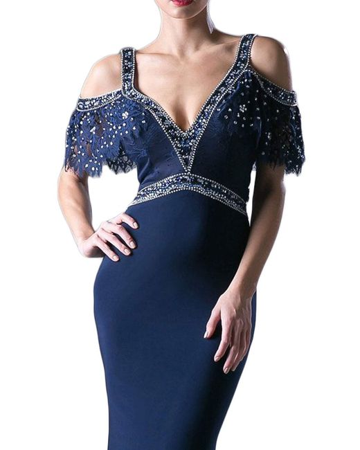cold shoulder evening gown