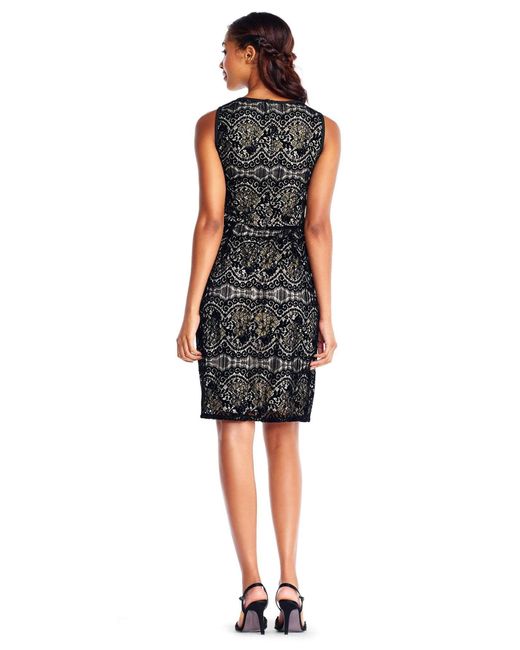 Adrianna Papell Velvet Lace Sheath 