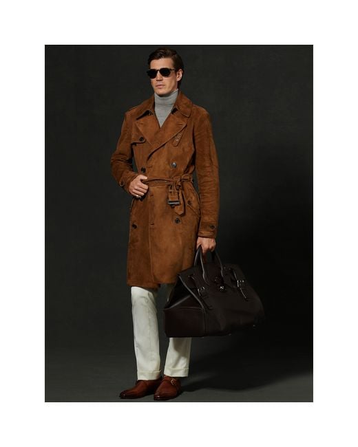 ralph lauren suede trench coat