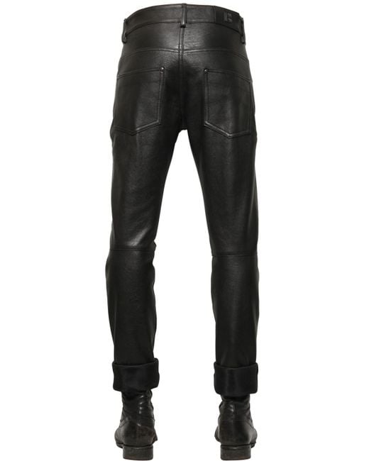 Balmain 17cm Biker Textured Leather Pants in Black - Save 31% | Lyst