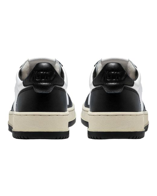 Autry Medalist Low Sneakers In Two Tone Leather Man White/black Aulm ...