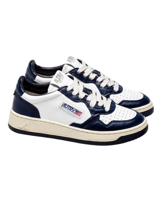 Autry Medalist Low Sneakers In Two Tone White/blue Aulm-wb04 for Men | Lyst
