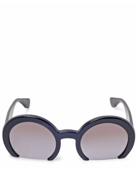 Miu Miu Black Half-frame Round Sunglasses