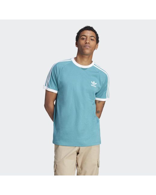 adidas Adicolor Classics 3-Streifen T-Shirt in Blau für Herren | Lyst DE