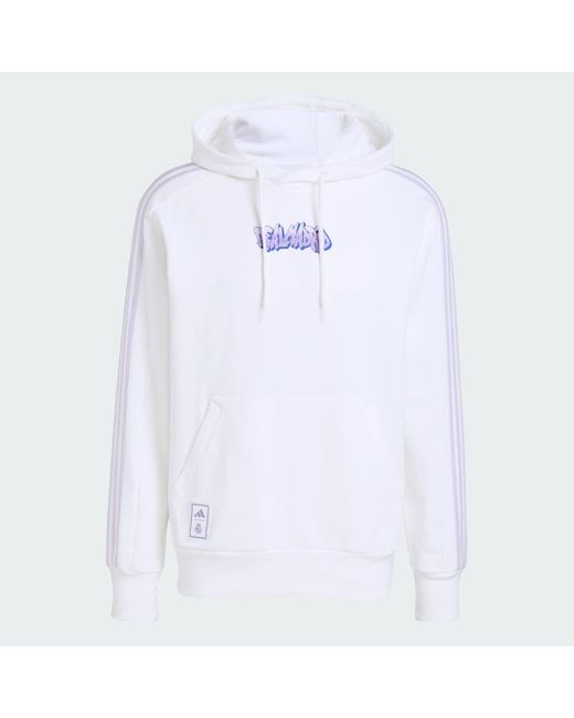Sudadera Con Capucha Real Madrid Adidas de hombre de color White