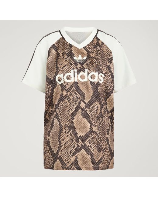Adidas Black Snake Print Satin Jersey