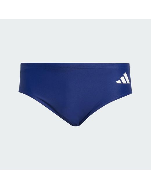 Adidas Blue 3-Stripes Swim Trunks for men