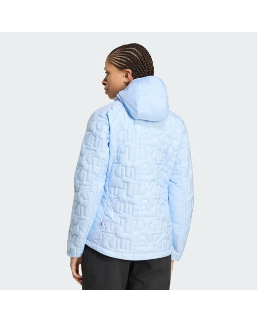Adidas Blue Terrex Xperior Primaloft Loose Fill Insulated Hooded Jacket