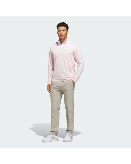 Adidas Pink Performance Printed Quarter-Zip for men