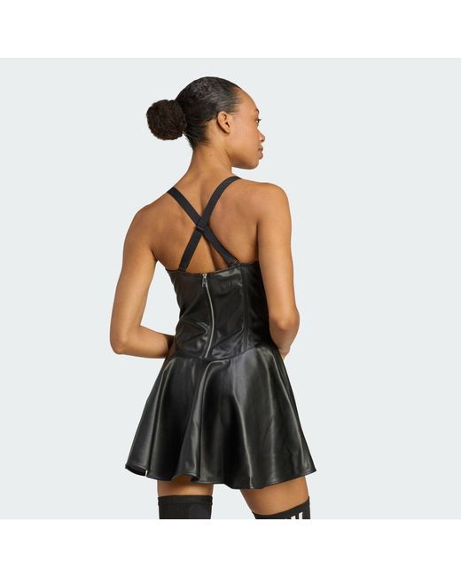 Adidas Black X Jeremy Scott Faux-Leather Dress