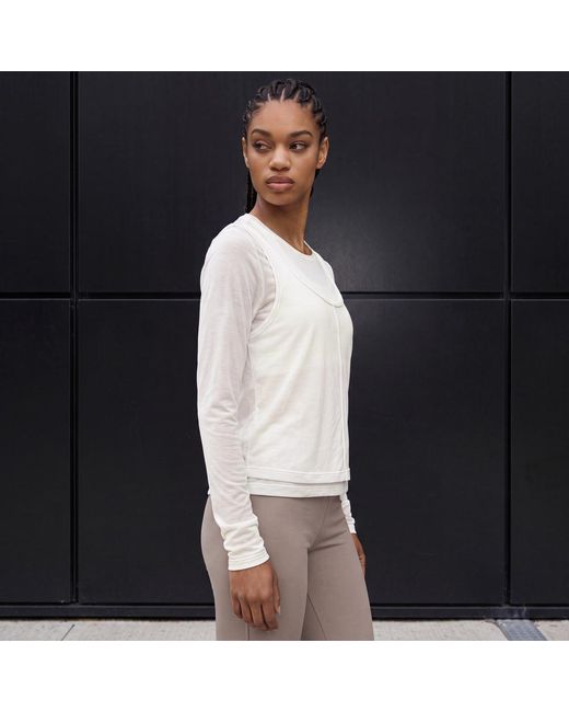 Adidas White Soft Lux Sheer Long-Sleeve Top