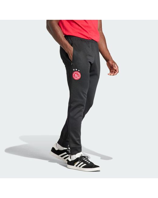 Adidas Black Ajax Amsterdam Essentials Trefoil Joggers for men