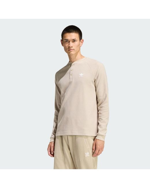 Adidas Natural Trefoil Essentials Long-Sleeve Top for men