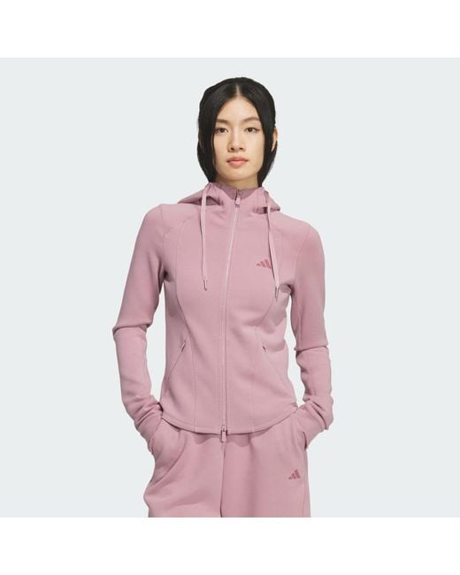 Adidas Pink Slim Knit Jacket