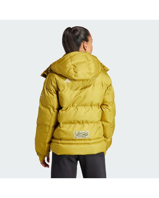 Adidas Yellow By Stella Mccartney Mid-length Padded Winter Jacket