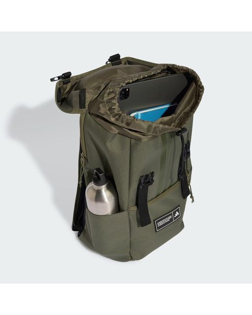 Adidas Green 3 Stripes Flap Backpack