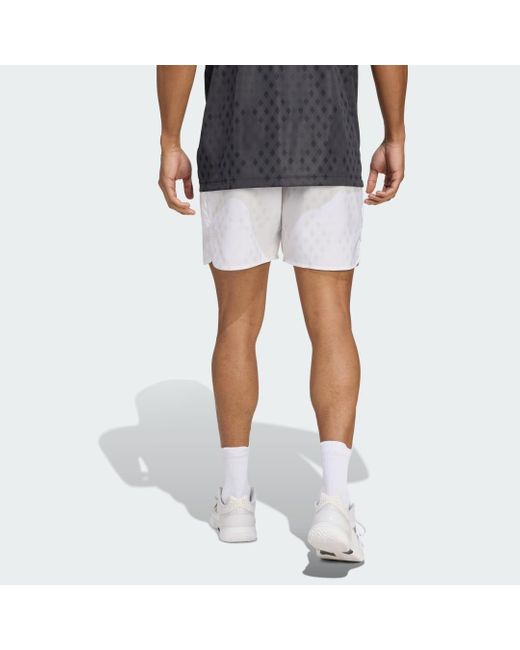 Adidas White Club Tennis Climacool Graphic Shorts for men
