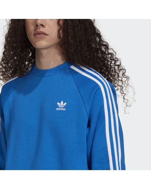 adidas Adicolor Classics 3 stripes Crew Sweatshirt in Blue for Men Lyst UK