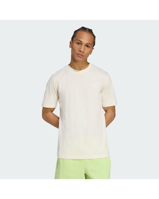 Adidas White Trefoil Essentials Tee for men
