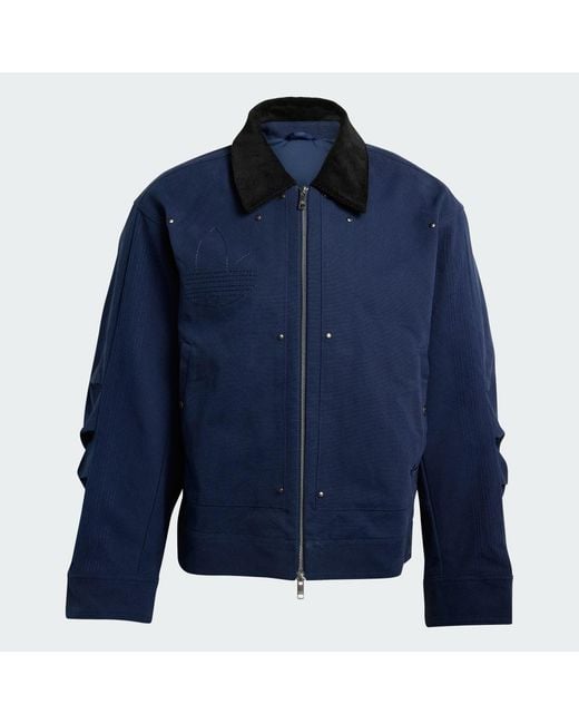 Adidas Blue Premium Essentials Bomber Jacket for men