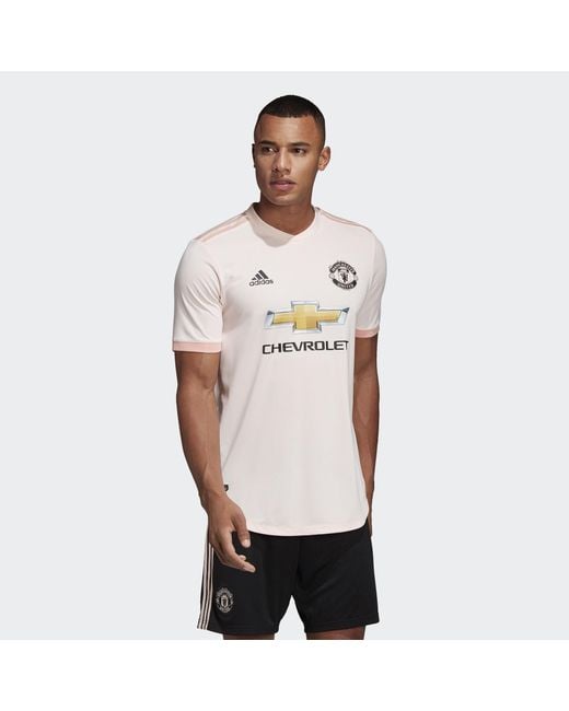 adidas Manchester United Away Authentic Jersey in Pink for Men | Lyst UK