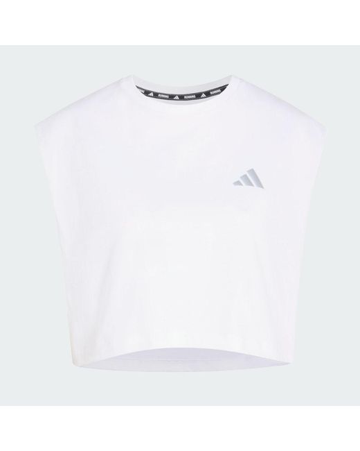 Adidas White Adi365 Running Essentials Crop T-Shirt