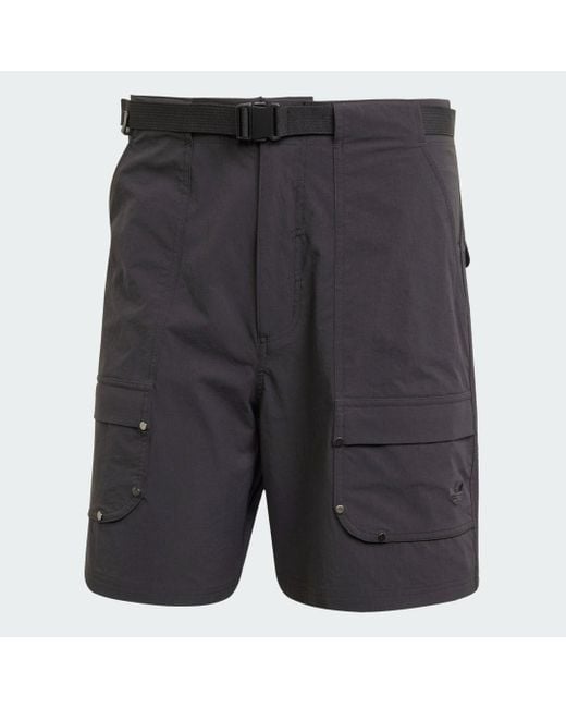 Adidas Black Premium Essentials Utility Cargo Shorts for men