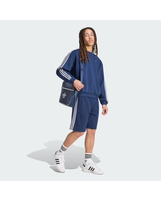 Adidas Blue Adicolor 3-Stripes Oversized Crewneck for men