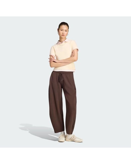Adidas Brown Barrel Leg Tracksuit Bottoms