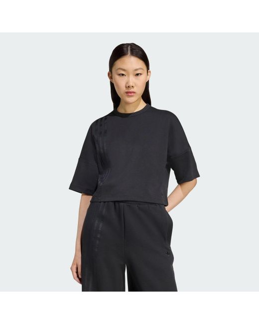 T-Shirt A 3 Strisce Fuori Posto di Adidas in Black