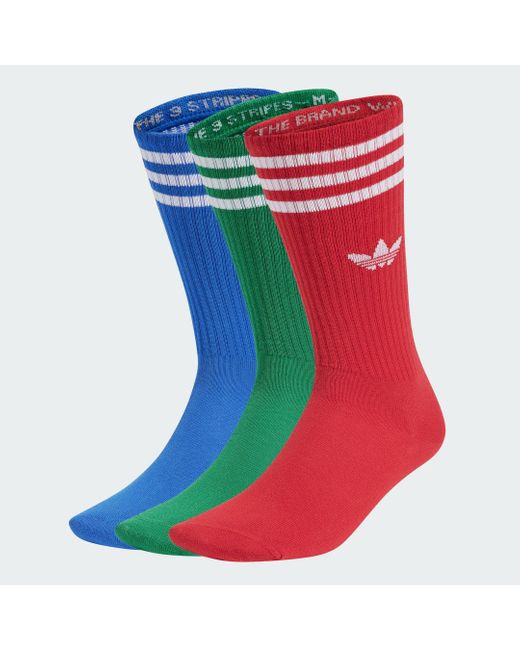 Adidas Green Solid Crew Socken, 3 Paar