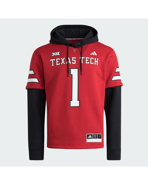 Adidas Red Texas Tech Home Hooded Jersey for men
