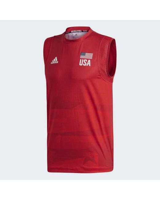 adidas Synthetic Usa Volleyball Primeblue Jersey in Red for Men - Lyst adidas Synthetic Usa Volleyball Primeblue Jersey in Red for Men - Lyst