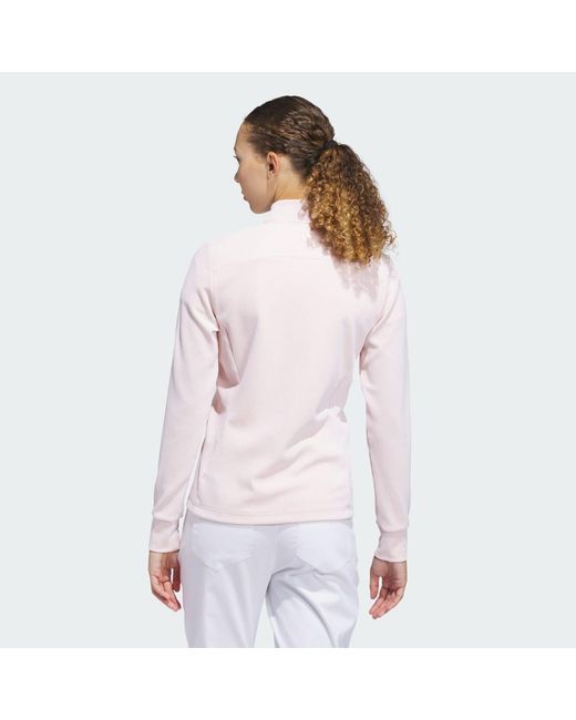 Adidas Pink Performance Textured Full-Zip Jacket