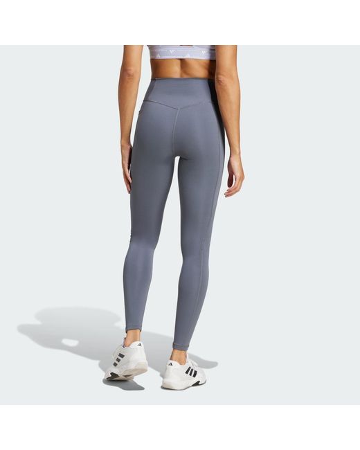 Adidas Blue Optimé Essentials Stash Pocket Full-Length Leggings