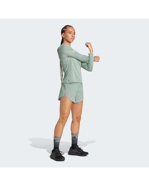 Adidas Green Ultimate Running Reflective Long Sleeve Tee