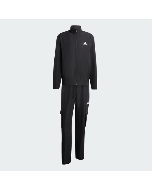 Adidas Black Sportswear Woven Cargo Tracksuit for men