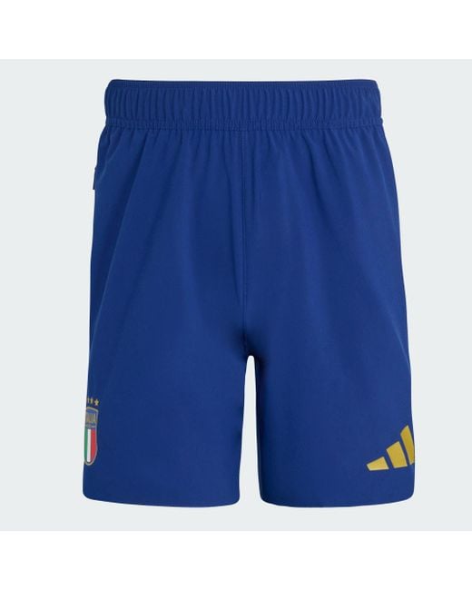Adidas Blue Italy Tiro Travel Shorts for men