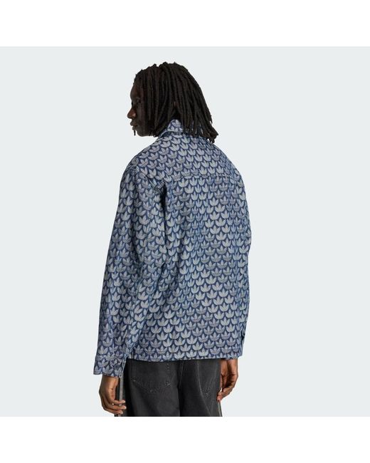 Adidas Blue Denim Monogram Shirt for men