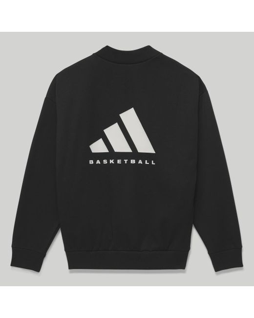 Adidas Black Basketball Crew Sweatshirt