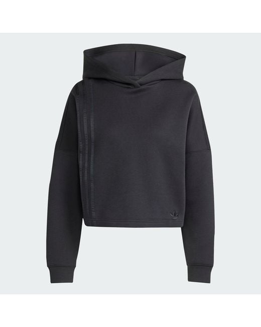 Adidas Black Off Placed 3-Stripes Hoodie