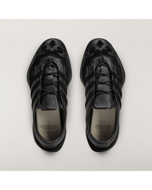 Adidas Black Y-3 Regu Leather Shoes