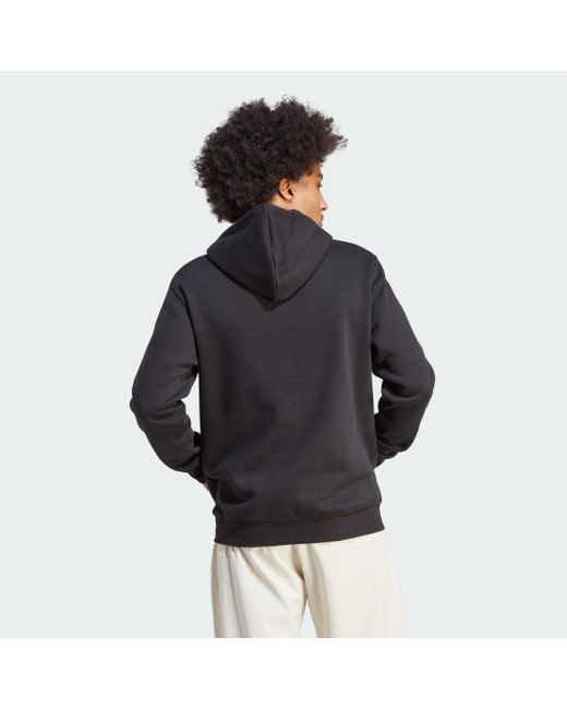 Hoodie Trefoil Essentials di Adidas in Black da Uomo