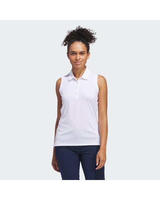 Polo sin mangas Ultimate365 Solid Adidas de color White