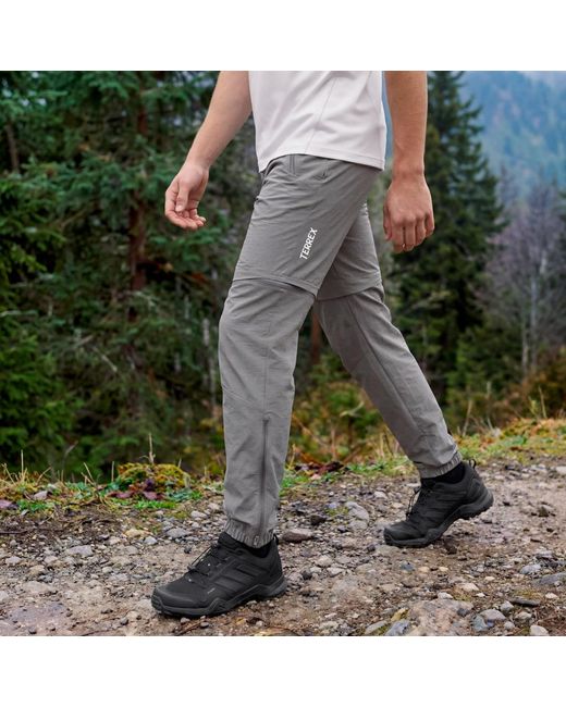 Adidas Gray Terrex Xperior Utilitas Clima365 Zip-Off Tracksuit Bottoms for men