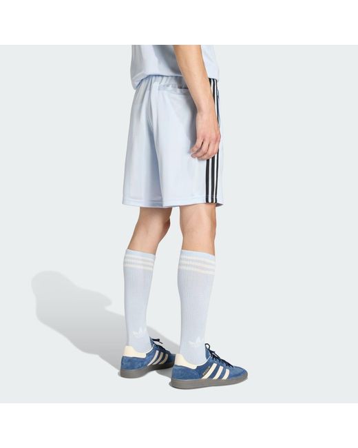 Adidas Blue 3-Stripes Loose Engineered Shorts for men