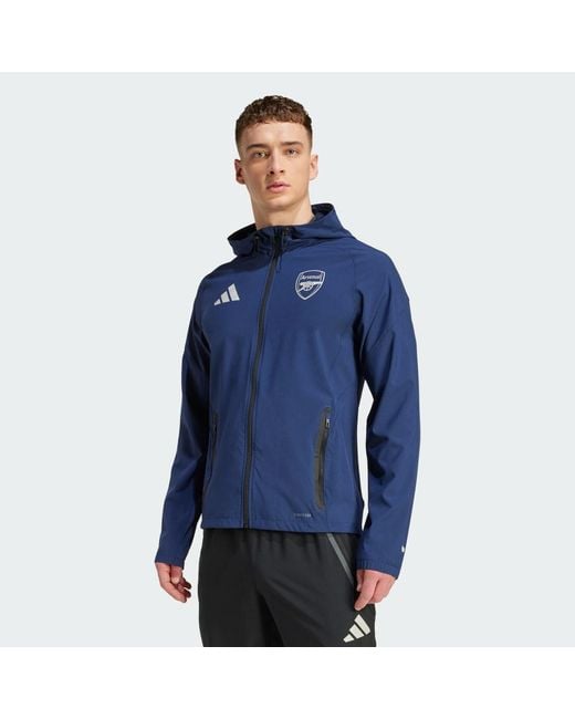 Adidas Blue Arsenal Tiro 25 Competition Vis Tech Travel Jacket for men