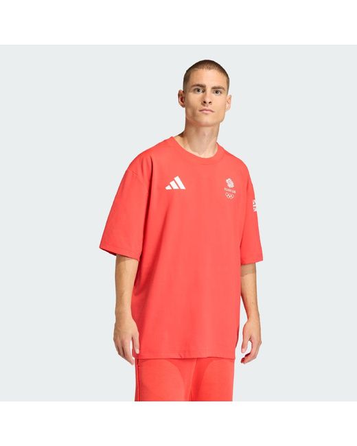 Adidas Red Team Gb Loose Fit T-Shirt for men