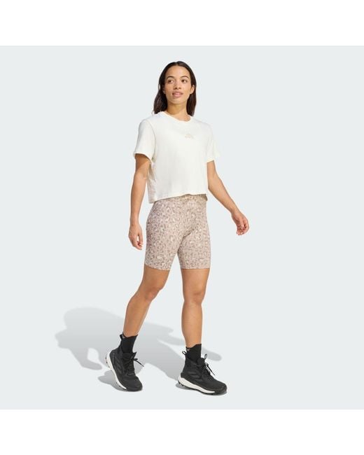 Adidas White Terrex Multi 8Inch Printed Tight Shorts