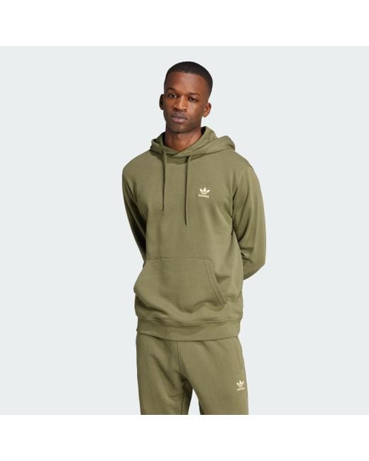 Adidas Originals Green Trefoil Essentials Hoodie for men